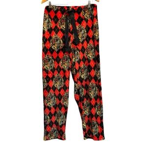 Harry Potter Red and Black Argyle Fuzzy Pajama Pants Size 3X Unisex